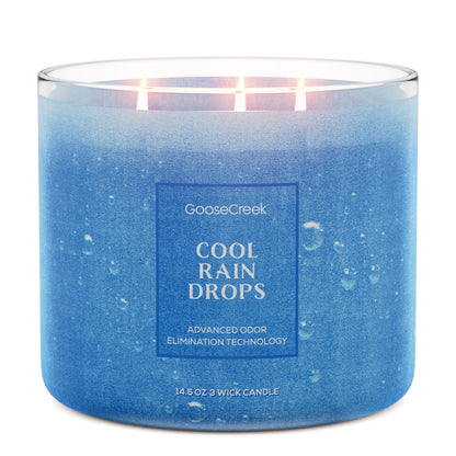 Cool Rain Drops Odor Eliminating 3-Wick Candle