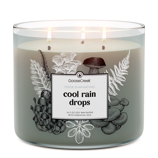 Cool Rain Drops Odor Eliminating 3-Wick Candle