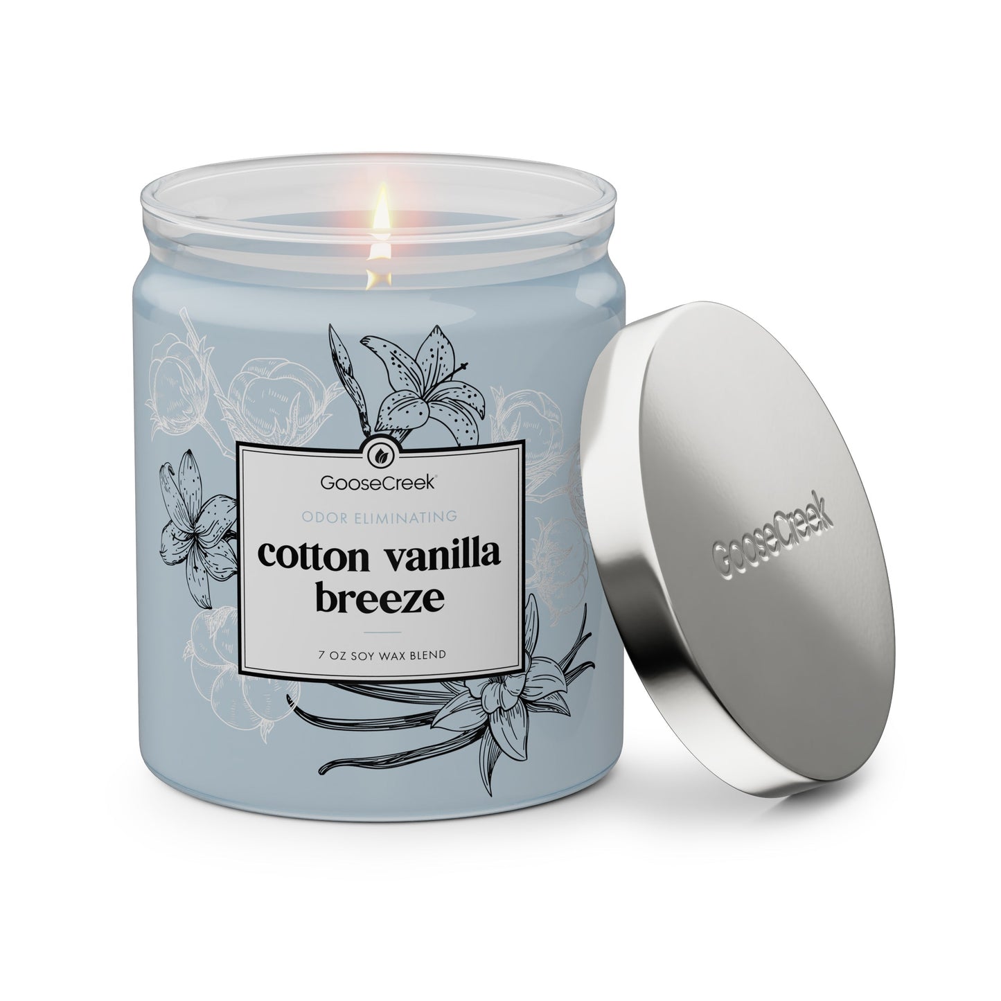 Cotton Vanilla Breeze Odor Eliminating 7oz Single Wick Candle