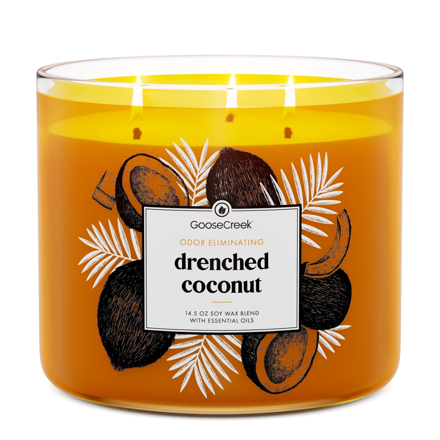 Drenched Coconut Odor Eliminating 3-Wick Candle
