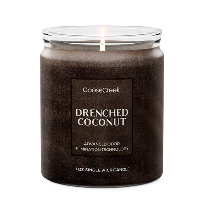 Drenched Coconut Odor Eliminating 7oz Single Wick Candle