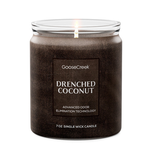 Drenched Coconut Odor Eliminating 7oz Single Wick Candle