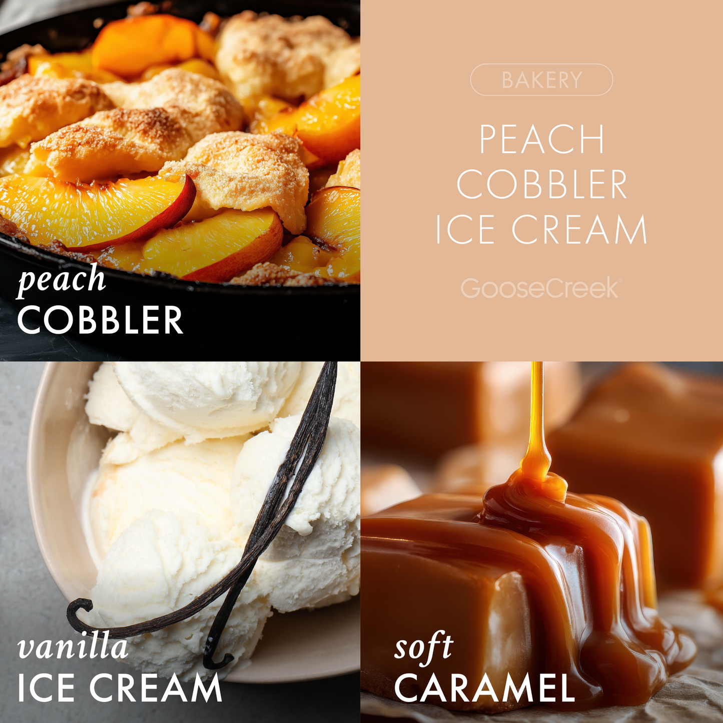 Peach Cobbler Ice Cream Large 3-Wick Candle