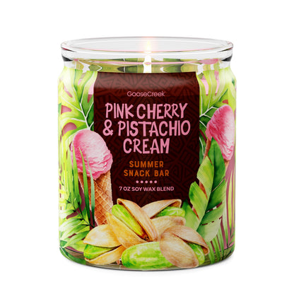 Pink Cherry & Pistachio Cream 7oz Single Wick Candle