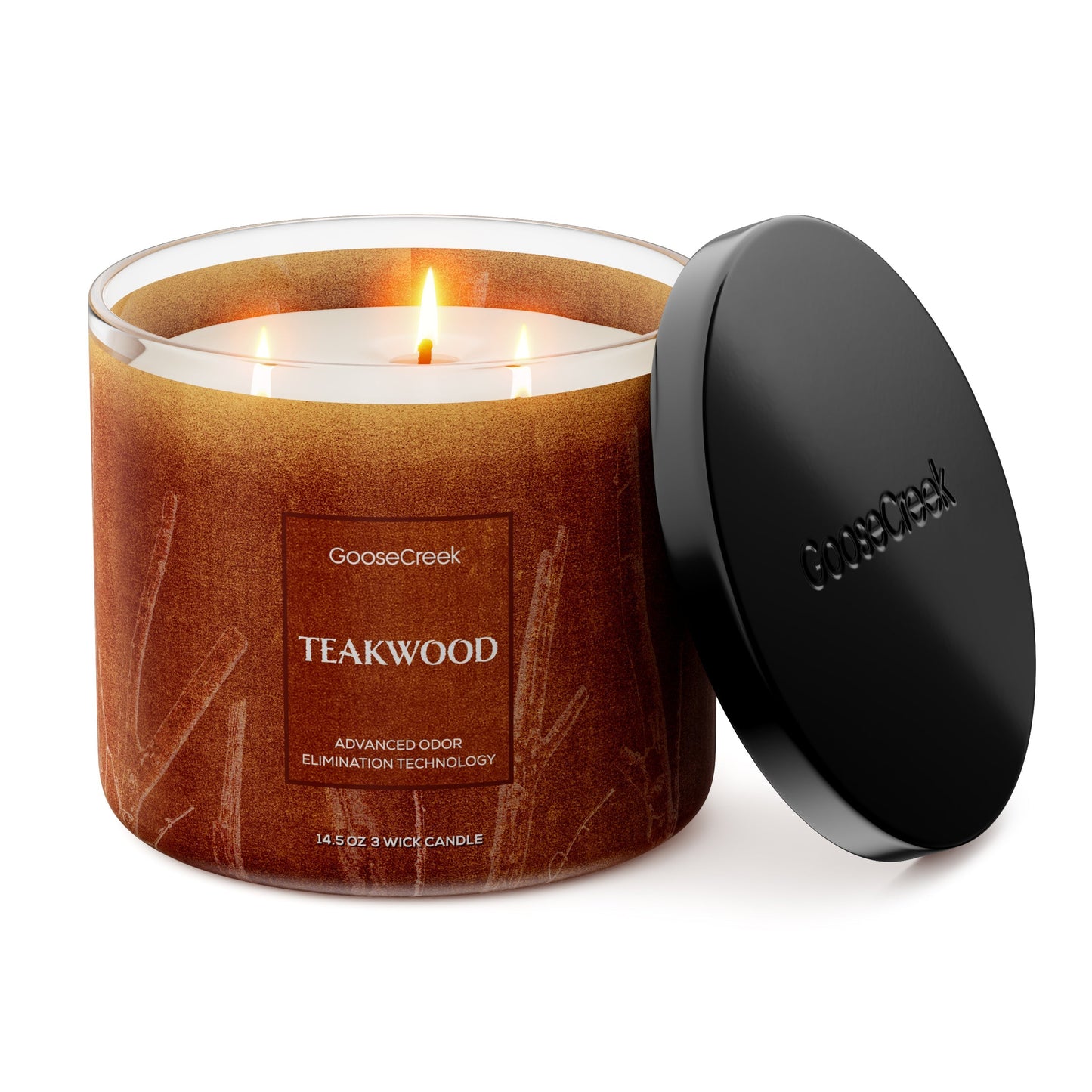 Teakwood Odor Eliminating 3-Wick Candle
