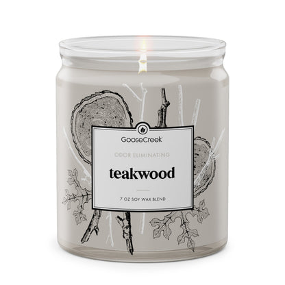 Teakwood Odor Eliminating 7oz Single Wick Candle